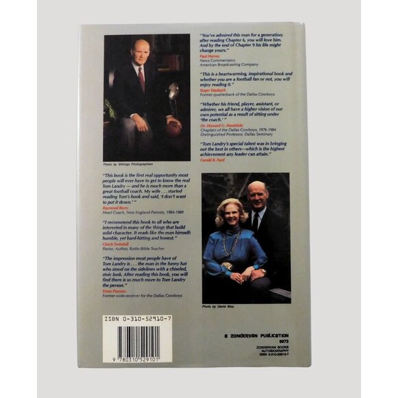 Tom Landry An Autobiography 1990 Dallas Cowboys Coach Hardcover Jacket - Picture 2 of 6